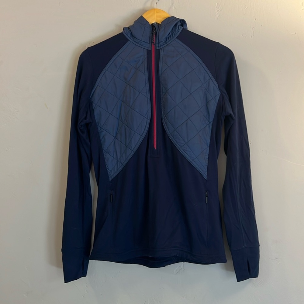 Icebreaker Merino Wool Hybrid GT Hoodie 1/2 Zip Quilted Jacket, Women’s M